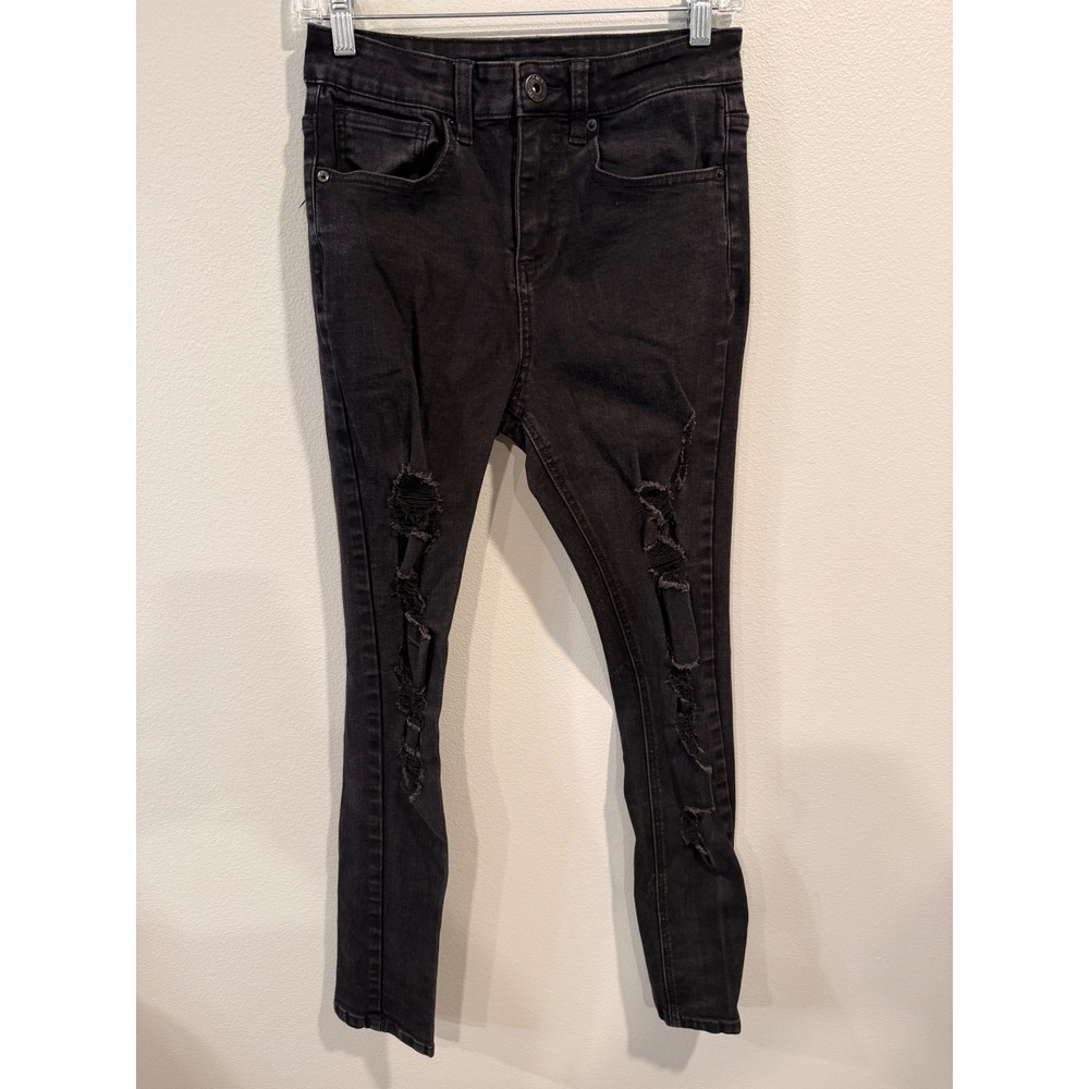Hot‎ Topic Black Distressed Skinny Jeans Women's Size 28x32